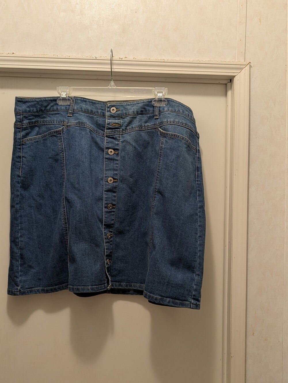 Style & Co. Blue Denim Button-Front Mini Skirt